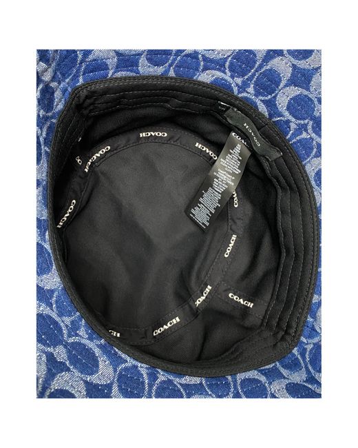 COACH Blue Signature Denim Bucket Hat
