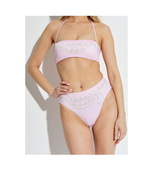 Versace Pink Graphic-Print Bikini Set