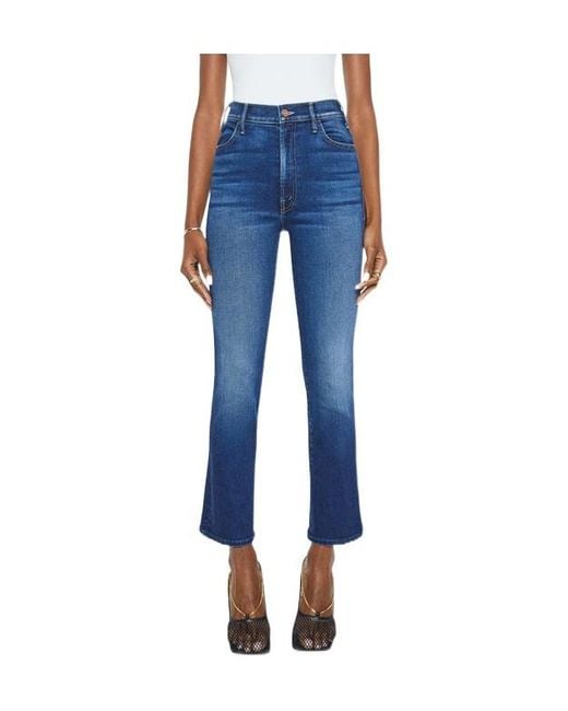Mother Blue Cotton-Blend Jeans