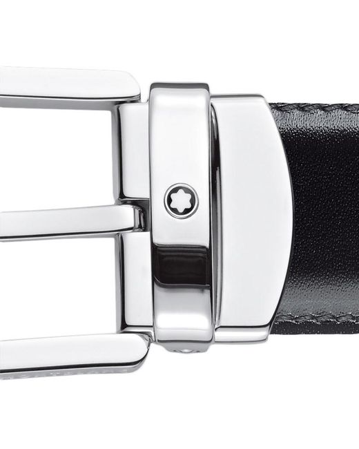 Montblanc White Buckle-Fastening Leather Belt for men