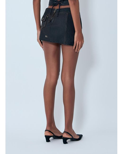 KNWLS Blue Patch Pocket Mini Skirt