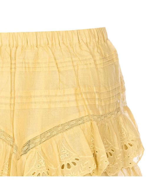 Isabel Marant Yellow Isabel Marant Étoile Jocadia Floral Lace Shorts