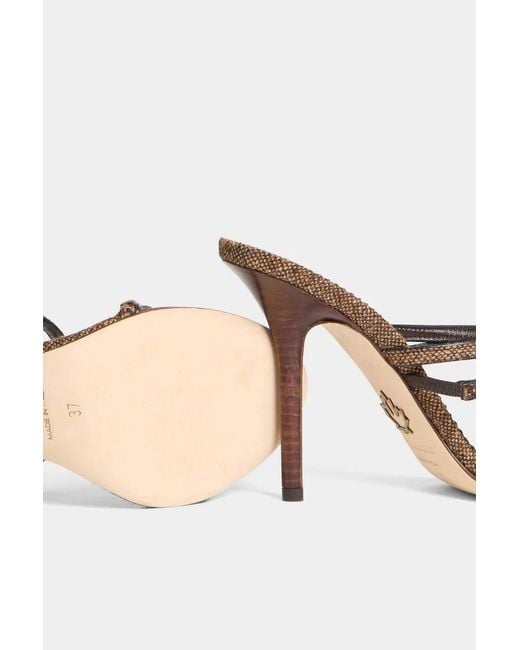 DSquared² Metallic Knot-Strap Wraparound Heeled Sandals