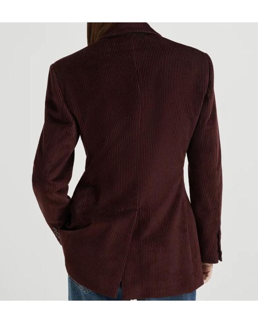 Brunello Cucinelli Brown Double-Breasted Blazer