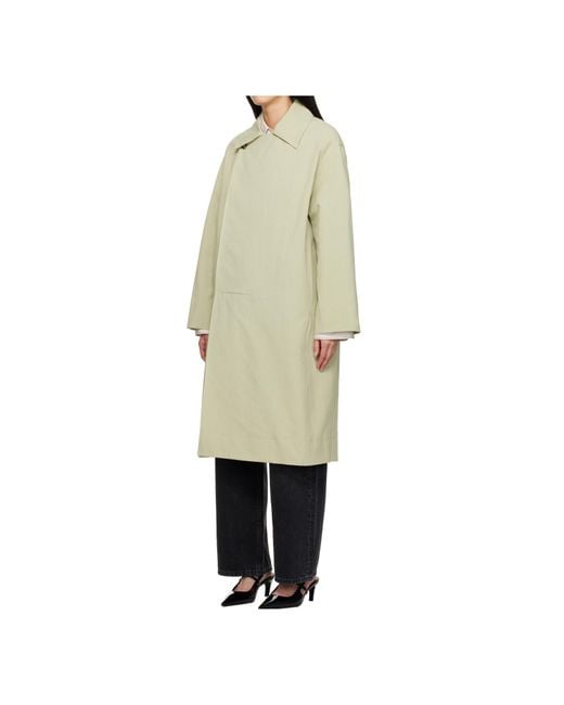 Loulou de Saison Green Long-Sleeved Button-Down Trench Coat