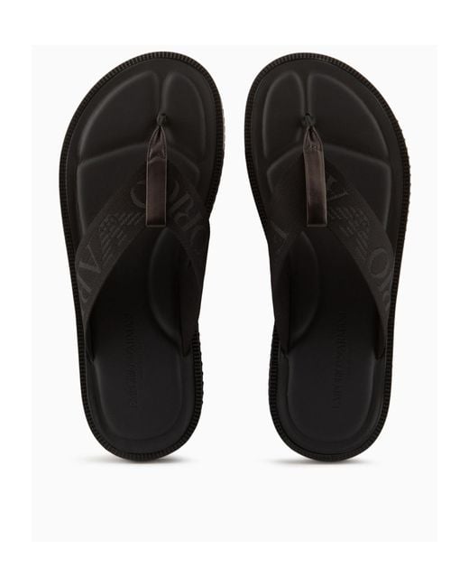 Emporio Armani Brown Logo Slippers for men