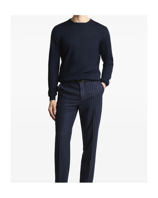 Fay Blue Elbow-Patch Crewneck Jumper for men