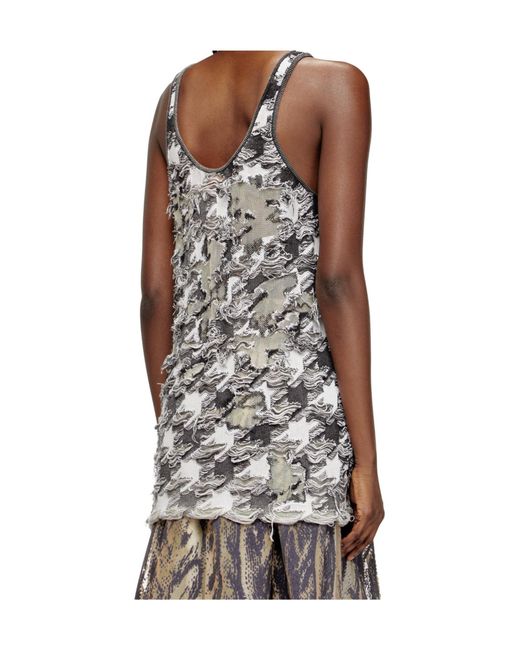 DIESEL Gray M-Signe Distressed Dress