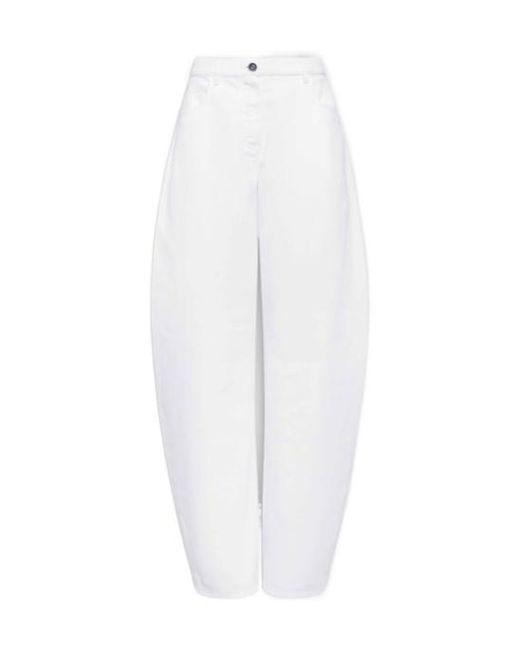 Alaïa White Low-Rise Round-Toe Jeans