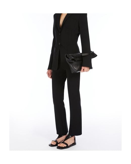Max Mara Black Panteon Straight Leg Tailored Trousers