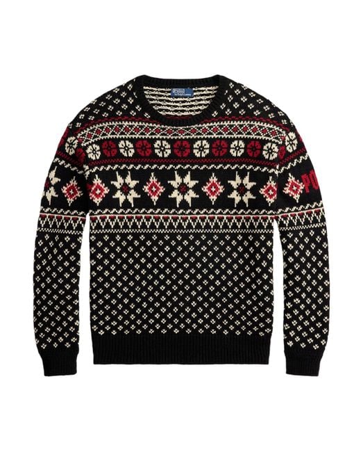 Polo Ralph Lauren Black Crew Neck Jumper for men