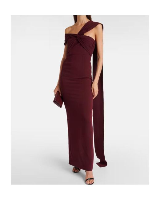Roland Mouret Red Draped Cady Gown