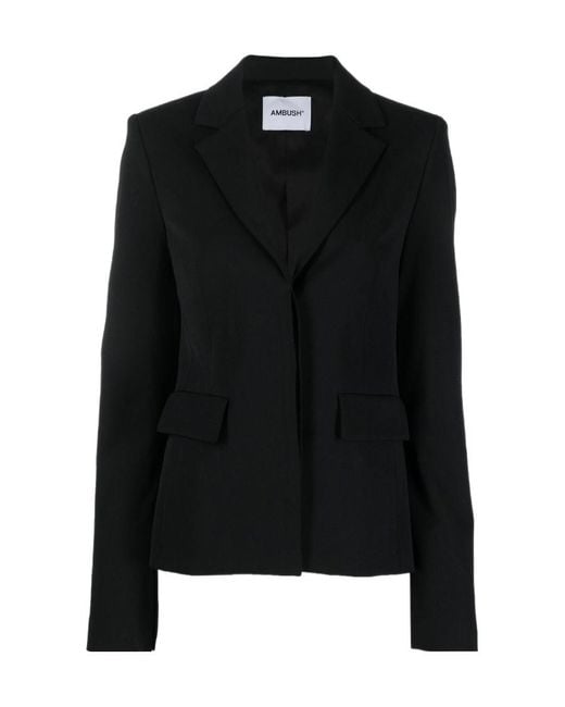 Ambush Black Single Breasted V-Neck Blazer