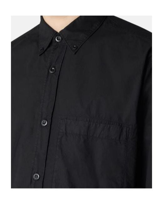 Stone Island Black Buttoned Oxford Shirt for men