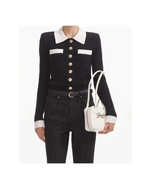 Self-Portrait Black Denim Kickflare Jeans