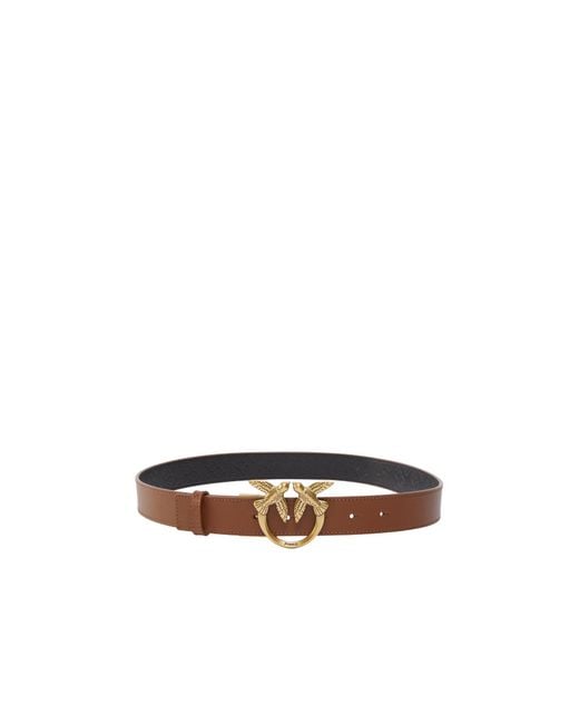 Pinko White Double-Face Love Birds Buckled Belt