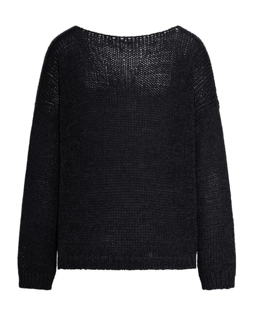Roberto Collina Black Open-Knit Sweater