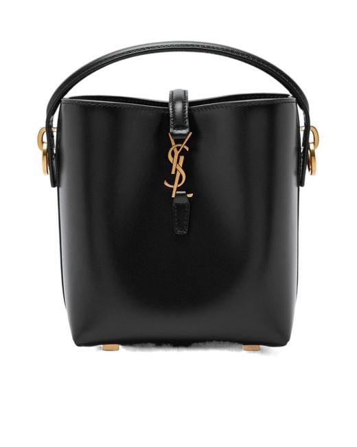 Saint Laurent Black Le 37 Mini Leather Bucket Bag