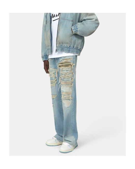 Amiri Blue Distressed Boot Cut Jeans for men