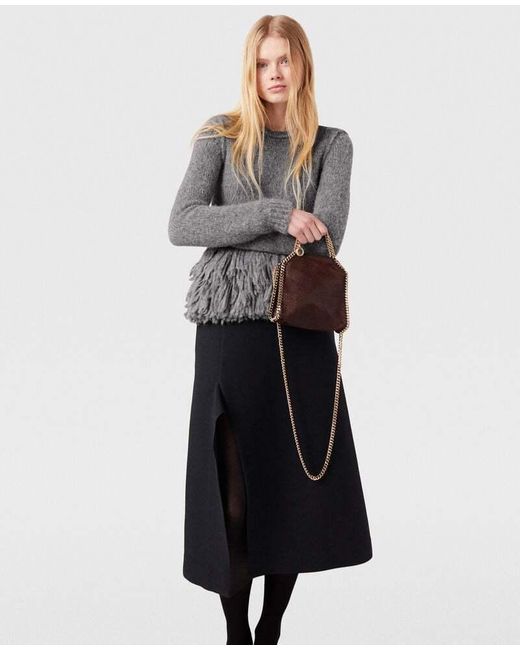 Stella McCartney Blue Flared Side-Slit Midi Skirt