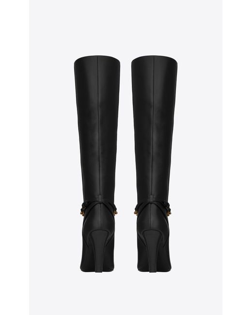 Saint Laurent Black Le Mailon Chain-Detailed Boots