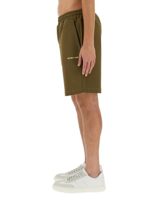 Helmut Lang Green Space Logo Shorts for men