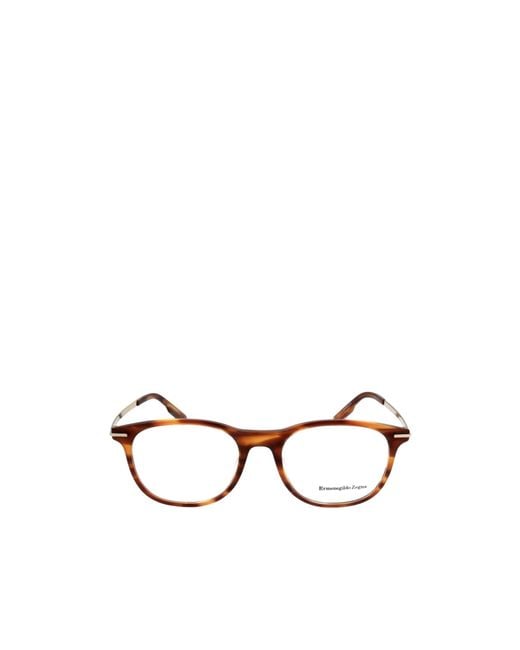 Zegna White Oval Frame Glasses for men