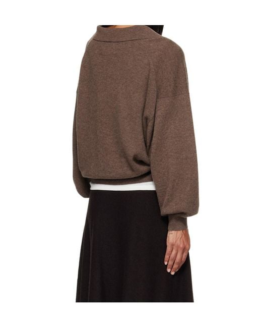 Lisa Yang Green Katriel Collared Knitted Sweater