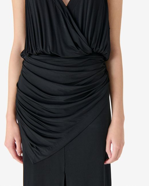 IRO Black Draped Slip Dress