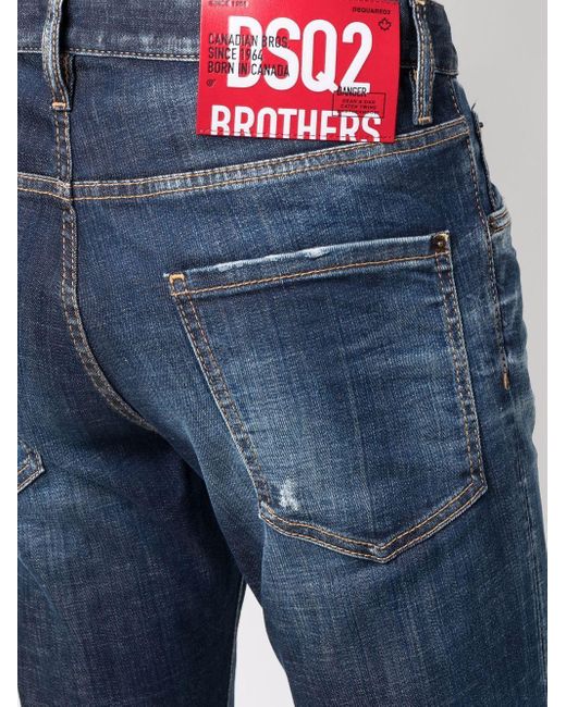 DSquared² Blue Faded Effect Skinny Jeans for men