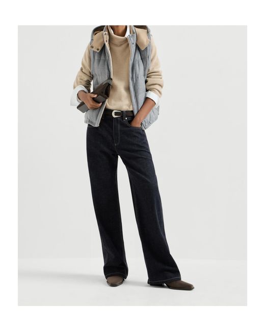 Brunello Cucinelli Blue Sleeveless Down Vest