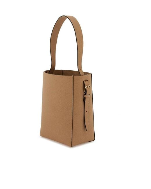 Valextra Natural Medium Soft Bucket Leather Bag