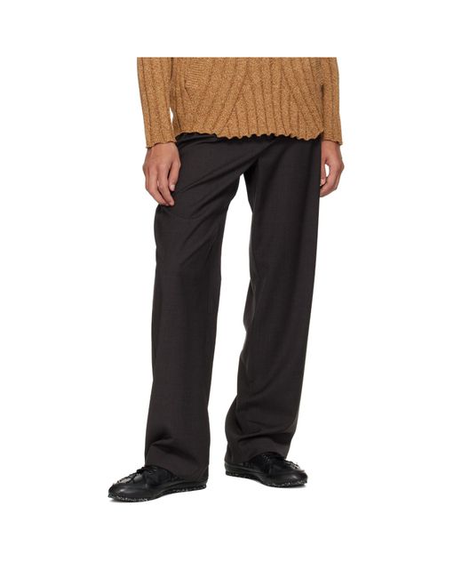Kiko Kostadinov Black Minna Smocked Wide-Leg Pants for men