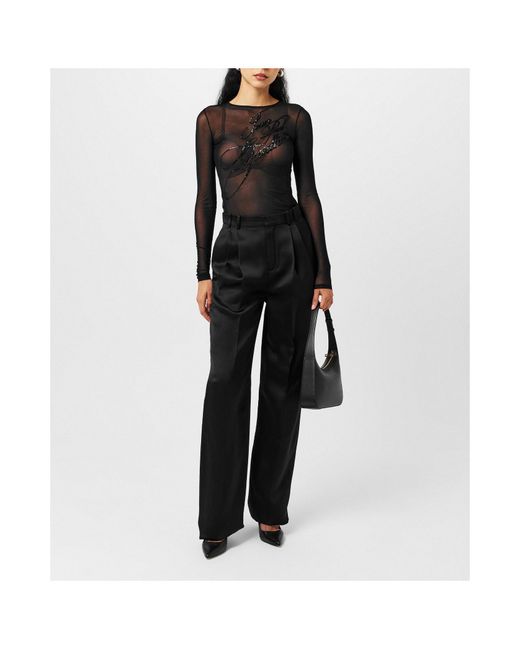 Jean Paul Gaultier Black Crew Neck Long Sleeve Blouse