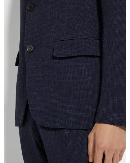 Zegna Blue Long-Sleeved Suit Jacket for men