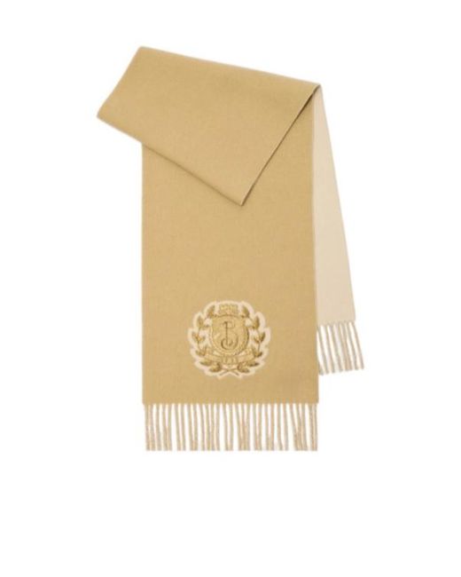 Burberry Natural B Crest Fringed Scarf