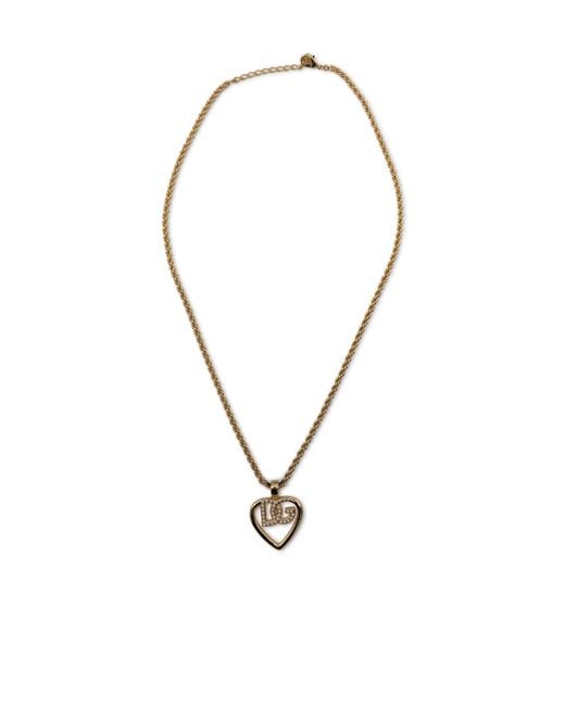 Dolce & Gabbana Metallic Dg Heart Embellished Necklace