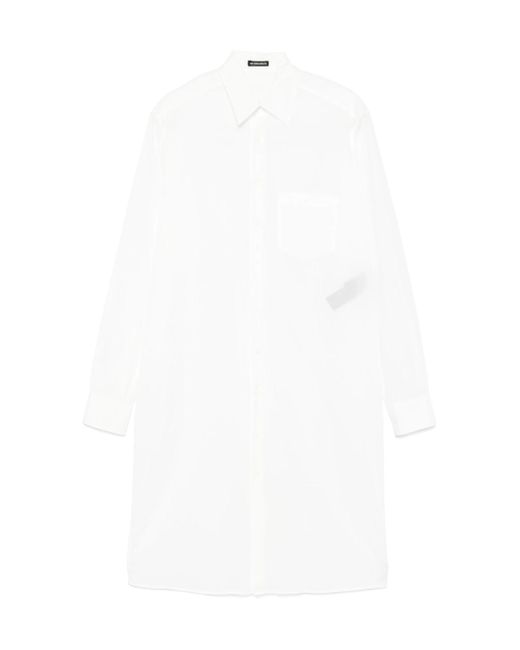 Ann Demeulemeester Women's White Poplin Shirt Dress