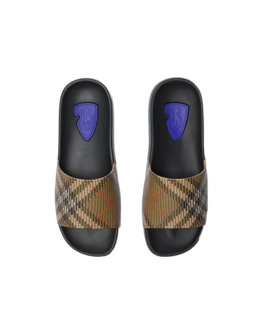 Burberry Multicolor Dive Checked Slip-On Slides for men