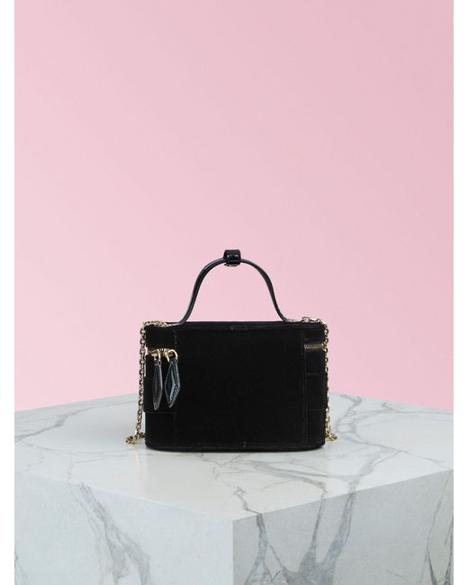 Roger Vivier Black Vanity Strass Buckle Micro Tote Bag