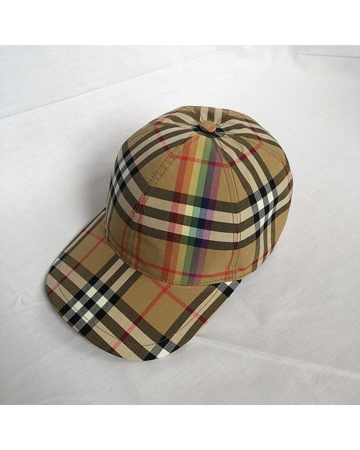 Burberry White Checked Baseball Hat