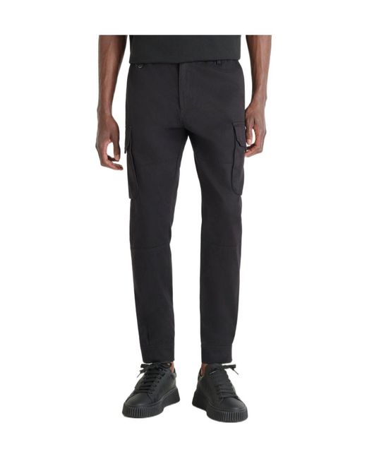 Antony Morato Black Regular Fit 'Elton' Cargo Style Trousers for men