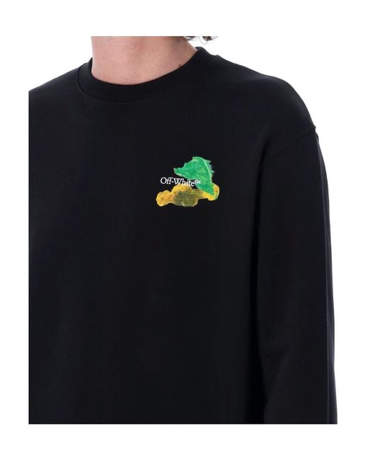 Off-White c/o Virgil Abloh Blue Brush Arrow Crew-Neck Sweatshirt for men