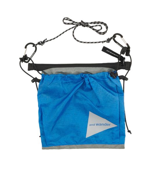 And Wander Blue Nylon Shoulder Bag for men