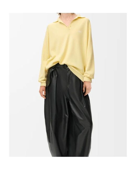 Loewe Yellow Long-Sleeved Knitted Polo Sweater
