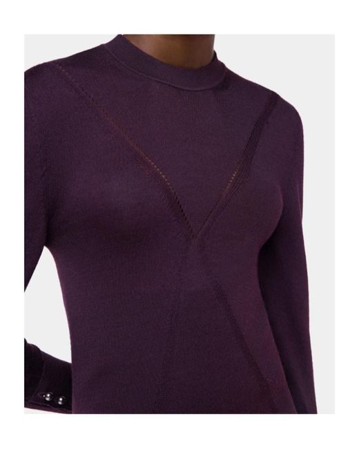 Rabanne Purple Button-Cuff Knitted Sweater