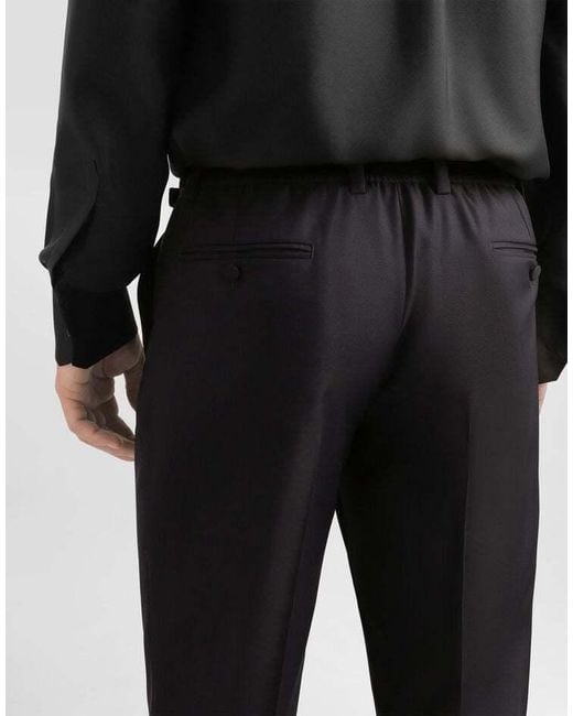 Dolce & Gabbana Blue Pleated Tailored Pants for men