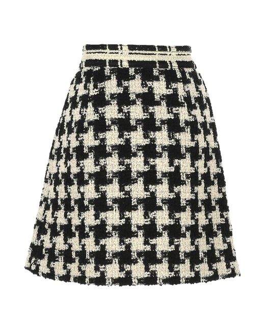 Valentino Black Button Detailed Tweed Mini Skirt