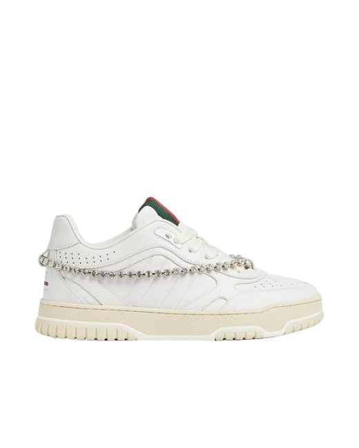 Gucci White Re-Web Sneakers