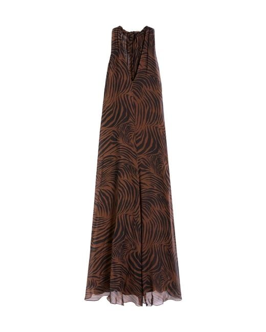 Max Mara Brown Studio Salice Halterneck Maxi Dress